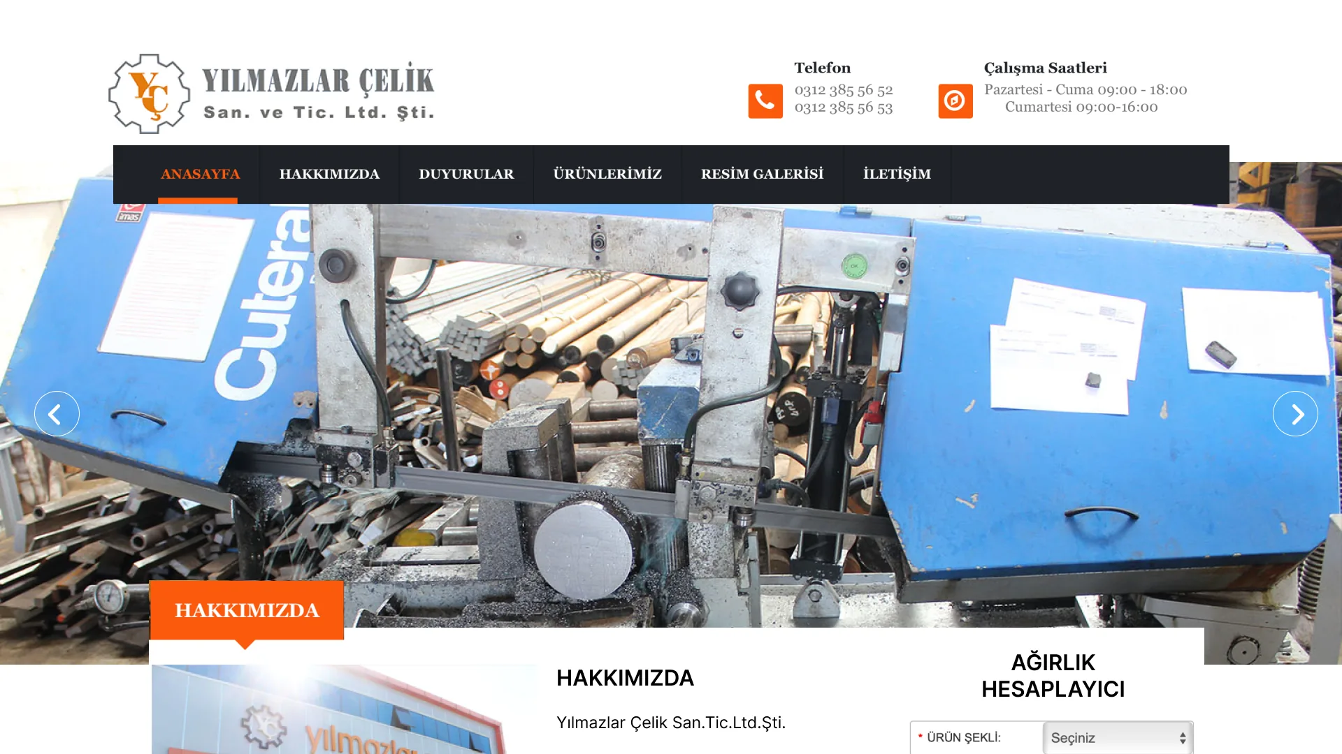 Yılmazlar Çelik — Eski Web Sitesi