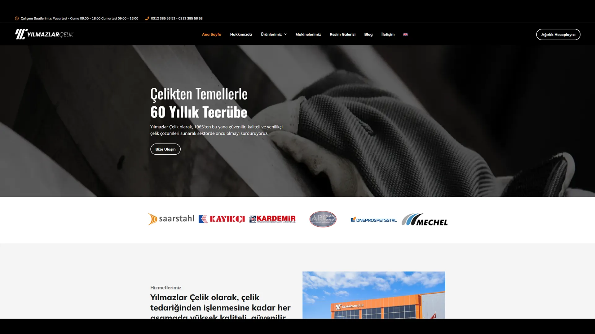 Yılmazlar Çelik — Yeni Web Sitesi